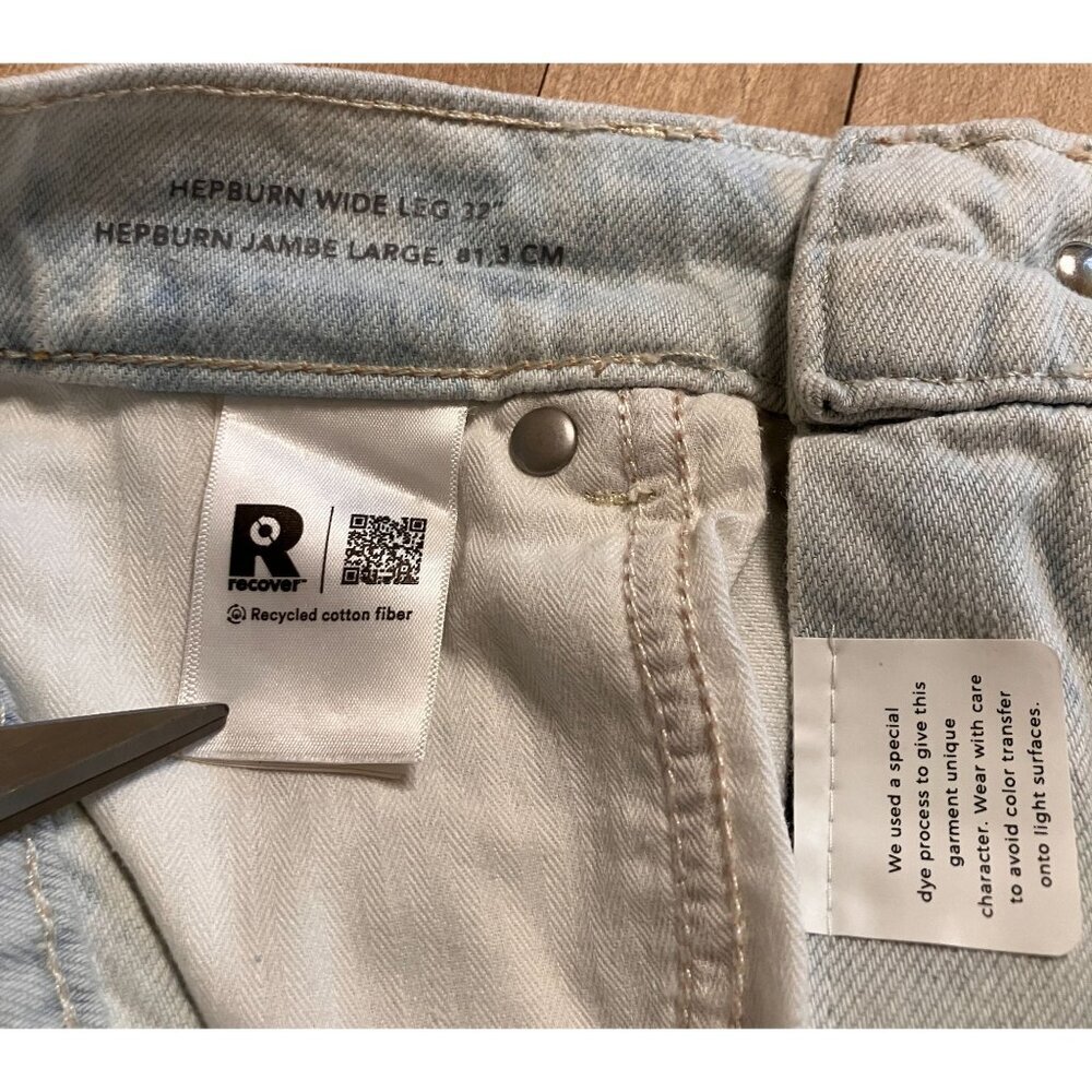 DL1961 Womens Hepburn Wide Leg Light Tide High Rise Jeans Size 25 Blue SP EXC - Picture 9 of 12